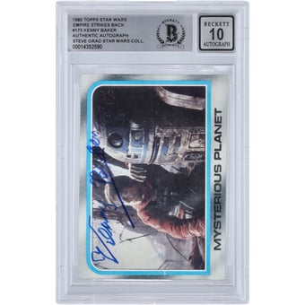 Kenny Baker Star Wars Autographed 1980 Topps The Empire Strikes Back #175 BGS Authenticated 10 Card