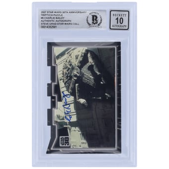 Charlie Bailey Star Wars Autographed 2007 Topps 30th Anniversary Tryptych Puzzle #9 BGS Authenticated 10 Card
