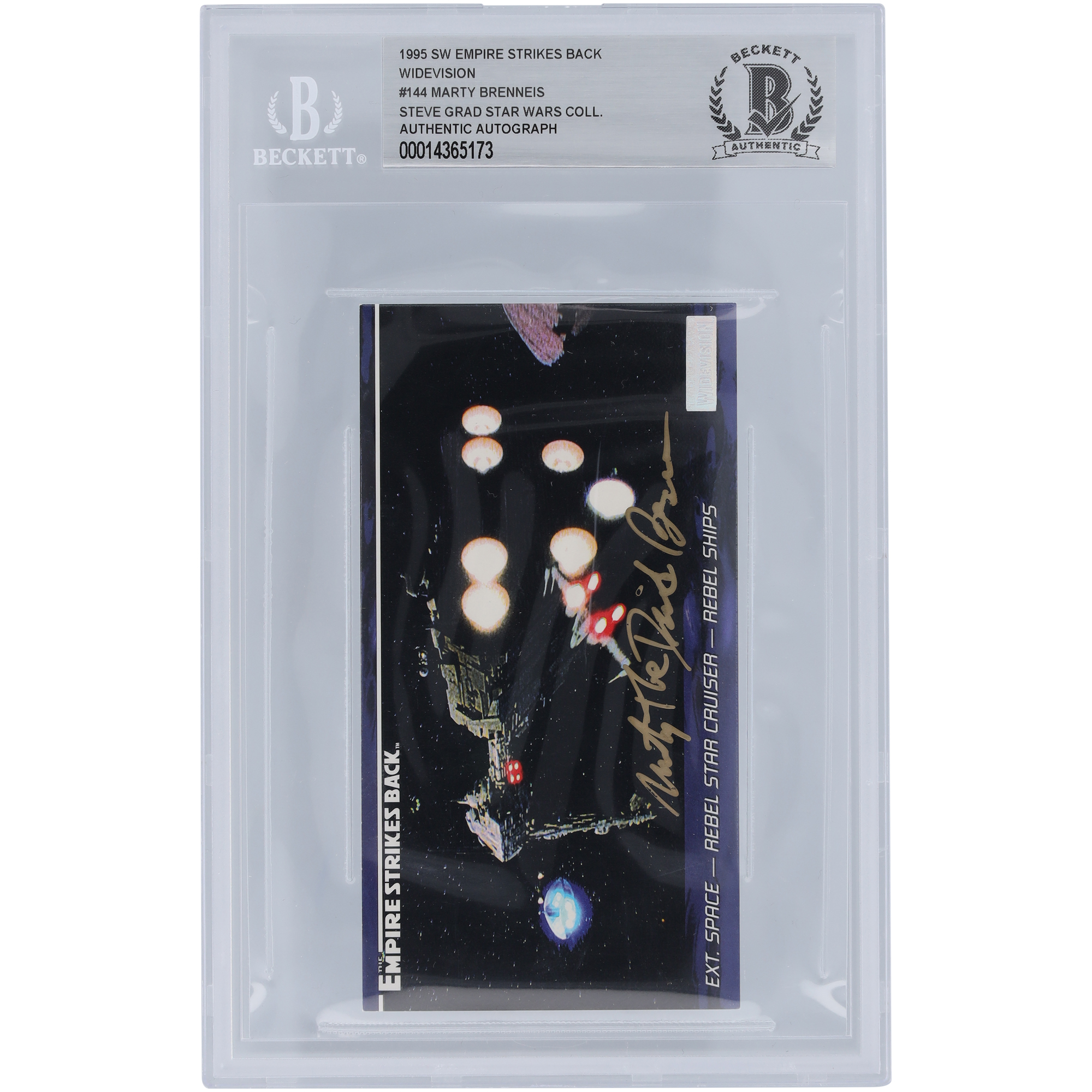 Marty Brenneis Star Wars Autographed 1995 Topps The Empire Strikes Back Widevision #144 BGS Authenticated Card