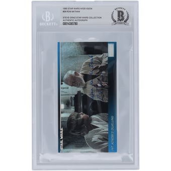 Ron Nathan Star Wars Autographed 1995 Topps Widevision #28 BGS Authenticated Card with "Obi-Wan Kenobi Double" Inscription