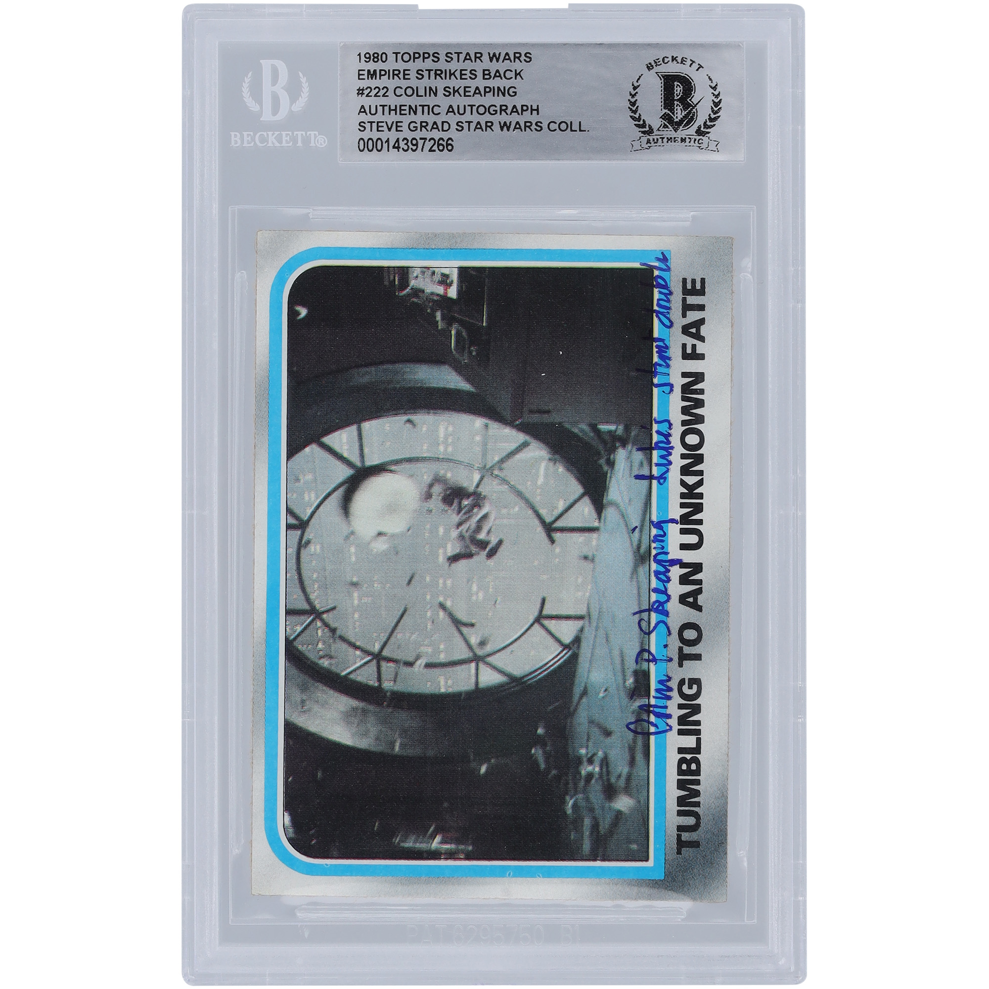 Colin Skeaping Star Wars Autographed 1980 Topps The Empire Strikes Back #222 BGS Authenticated Card with "Luke's Stunt Double" Inscription