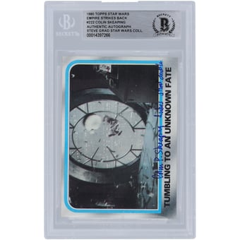 Colin Skeaping Star Wars Autographed 1980 Topps The Empire Strikes Back #222 BGS Authenticated Card with "Luke's Stunt Double" Inscription