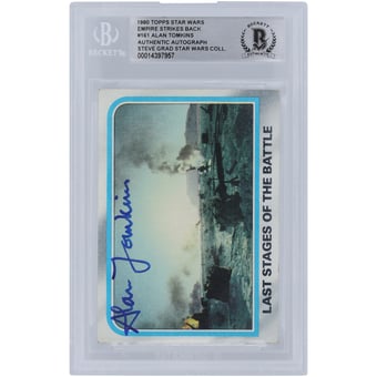 Alan Tomkins Star Wars Autographed 1980 Topps The Empire Strikes Back #161 BGS Authenticated Authentic Card