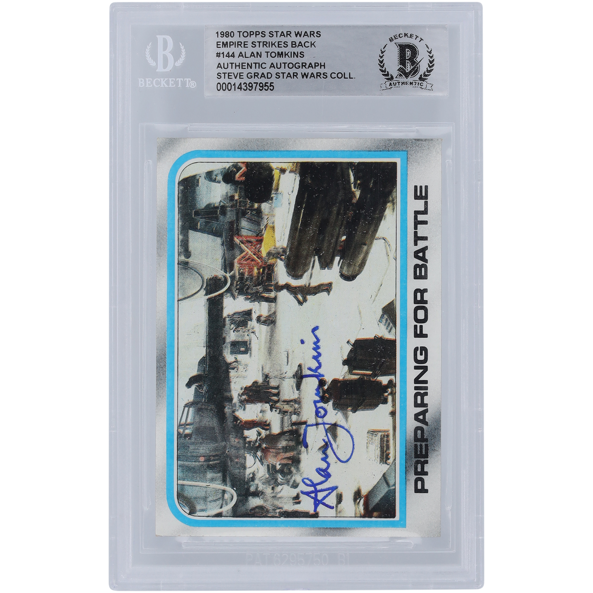 Alan Tomkins Star Wars Autographed 1980 Topps The Empire Strikes Back #144 BGS Authenticated Authentic Card