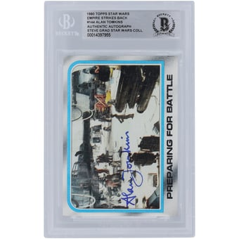 Alan Tomkins Star Wars Autographed 1980 Topps The Empire Strikes Back #144 BGS Authenticated Authentic Card