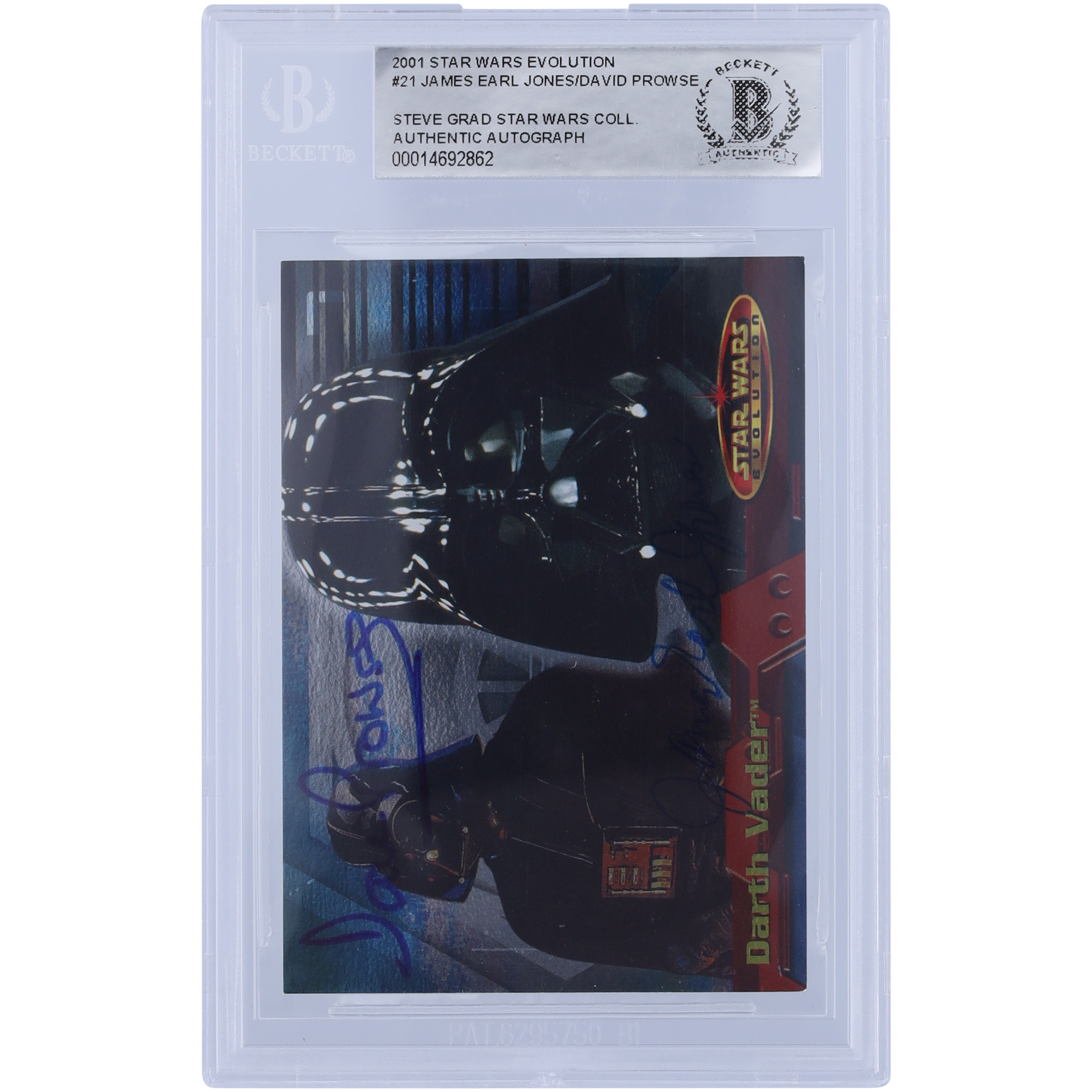 David Prowse and James Earl Jones Star Wars Autographed 2001 Topps Star Wars Evolution #21 BGS Authenticated Authentic Card