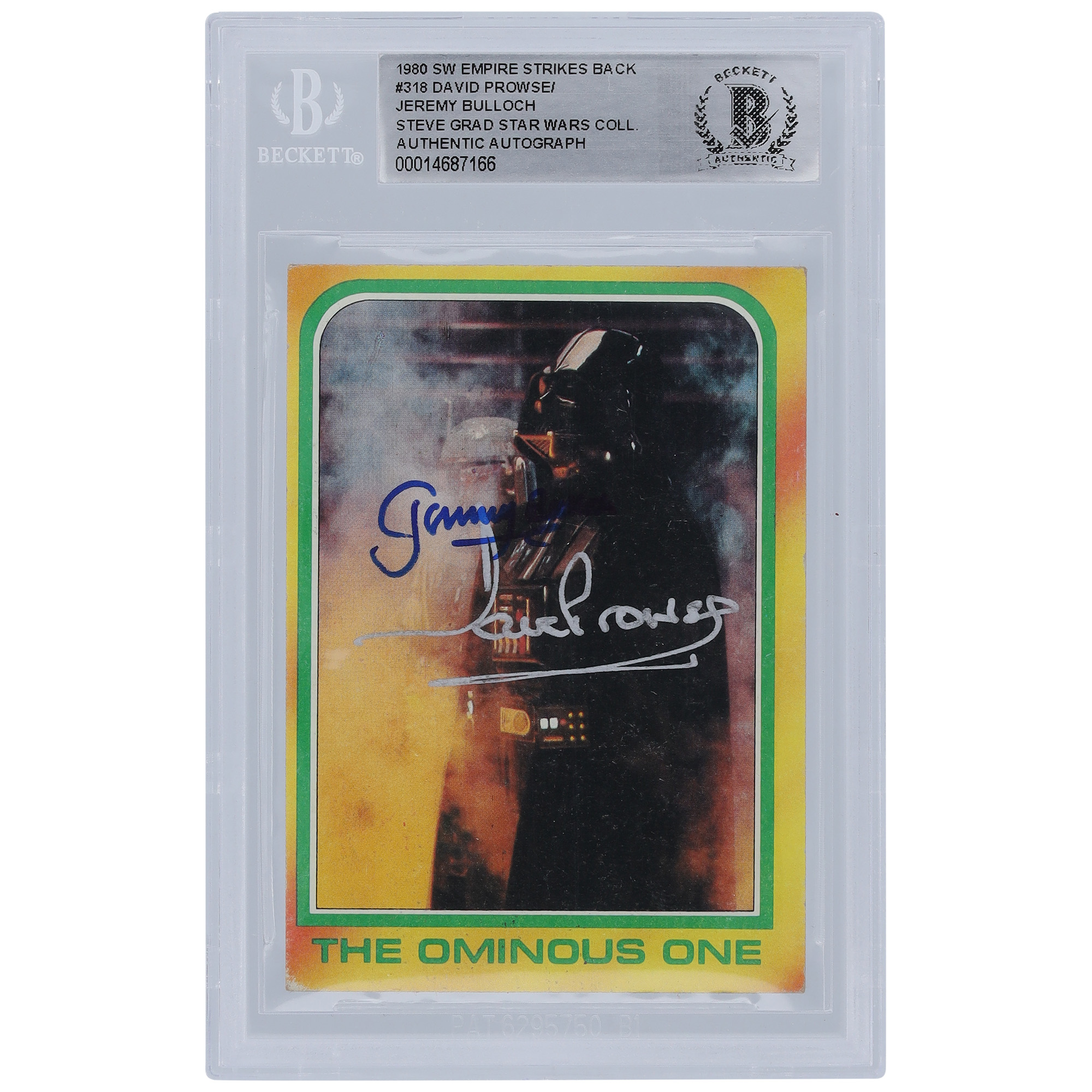 David Prowse and Jeremy Bulloch Star Wars Autographed 1980 Topps The Empire Strikes Back #318 BGS Authenticated Card