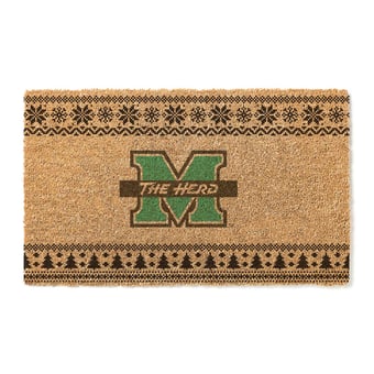 Marshall Thundering Herd 18" x 30" Holiday Coir Doormat
