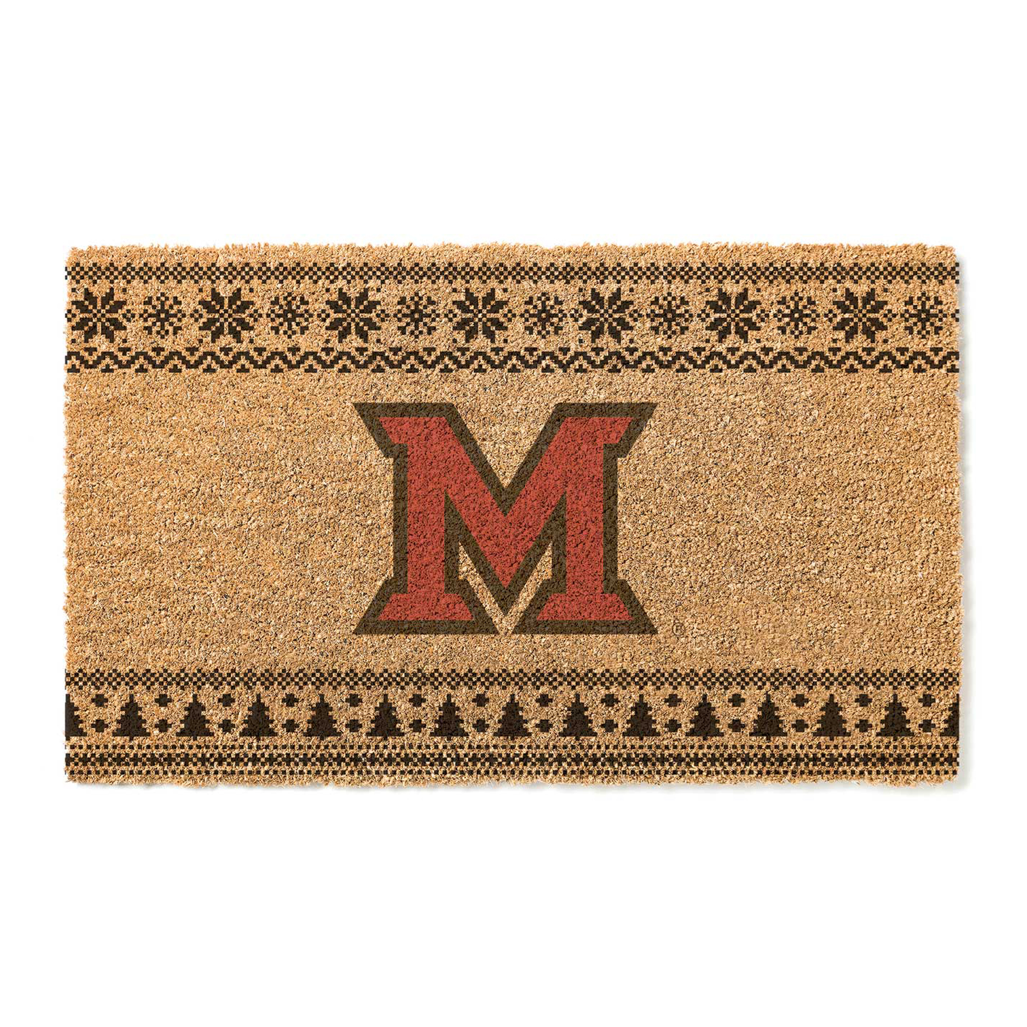 Miami University RedHawks 18" x 30" Holiday Coir Doormat