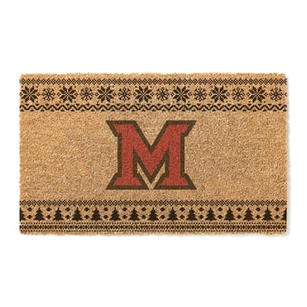 Miami University RedHawks 18" x 30" Holiday Coir Doormat