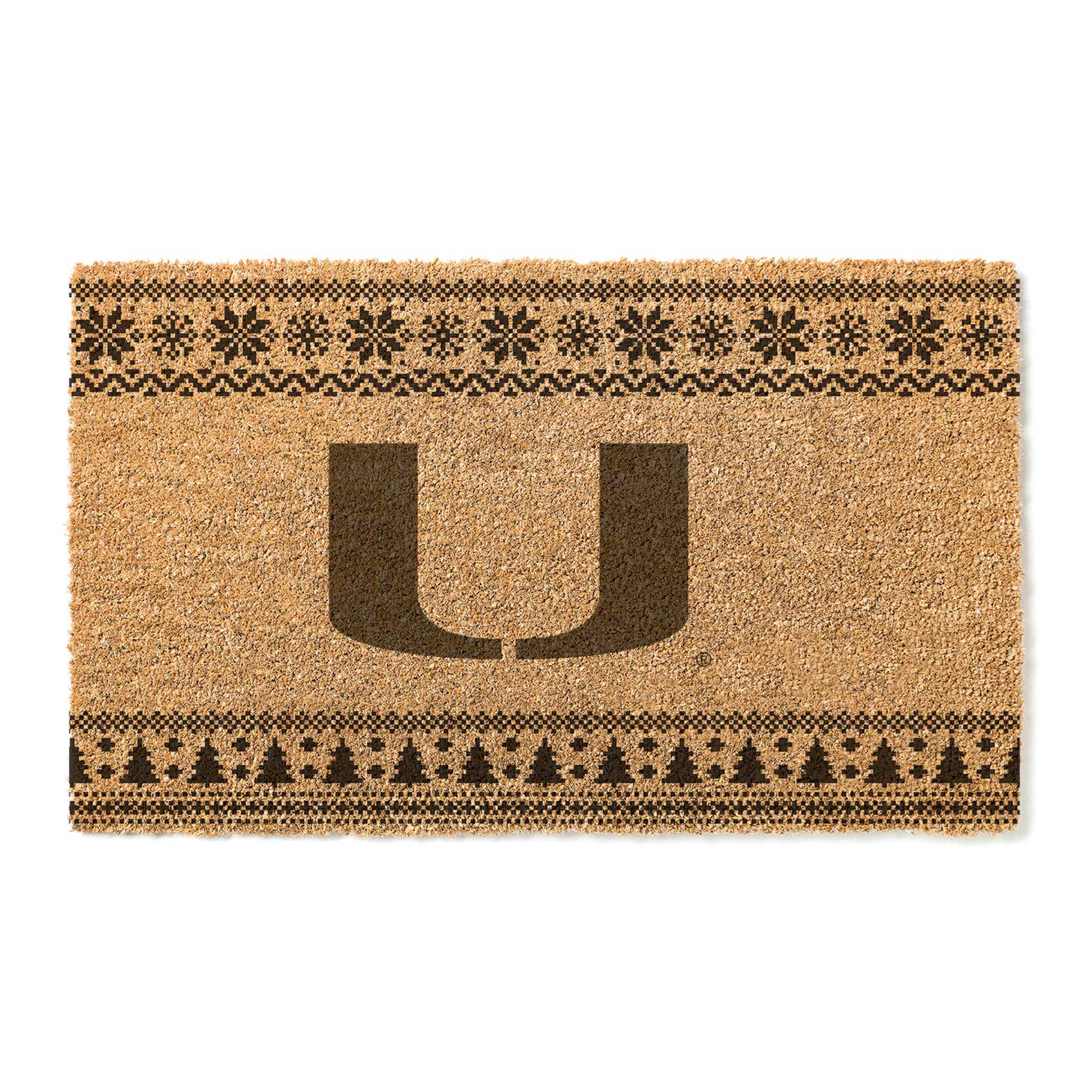 Miami Hurricanes 18" x 30" Holiday Coir Doormat