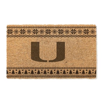 "Miami Hurricanes 18"" x 30"" Holiday Coir Doormat"