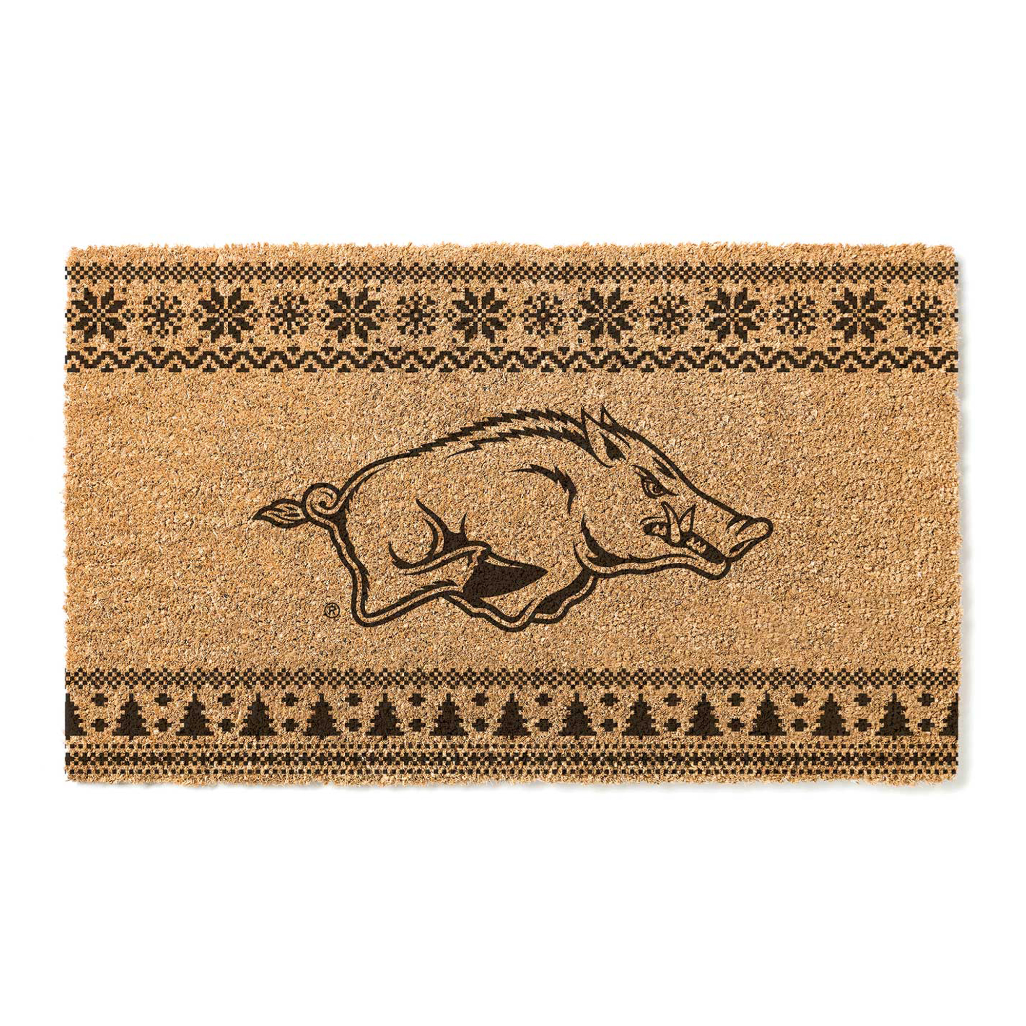 Arkansas Razorbacks 18" x 30" Holiday Coir Doormat