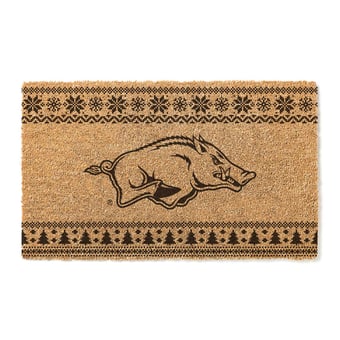 Arkansas Razorbacks 18" x 30" Holiday Coir Doormat