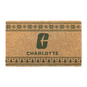 Charlotte 49ers 18" x 30" Holiday Coir Doormat