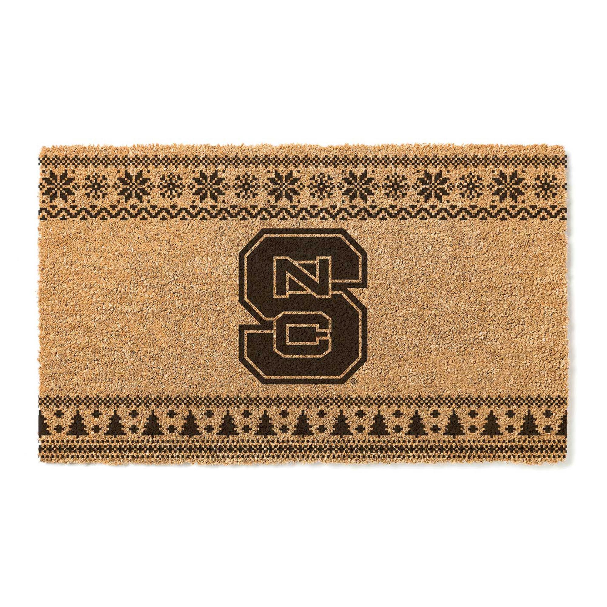 NC State Wolfpack 18" x 30" Holiday Coir Doormat