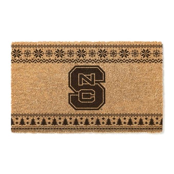 NC State Wolfpack 18" x 30" Holiday Coir Doormat