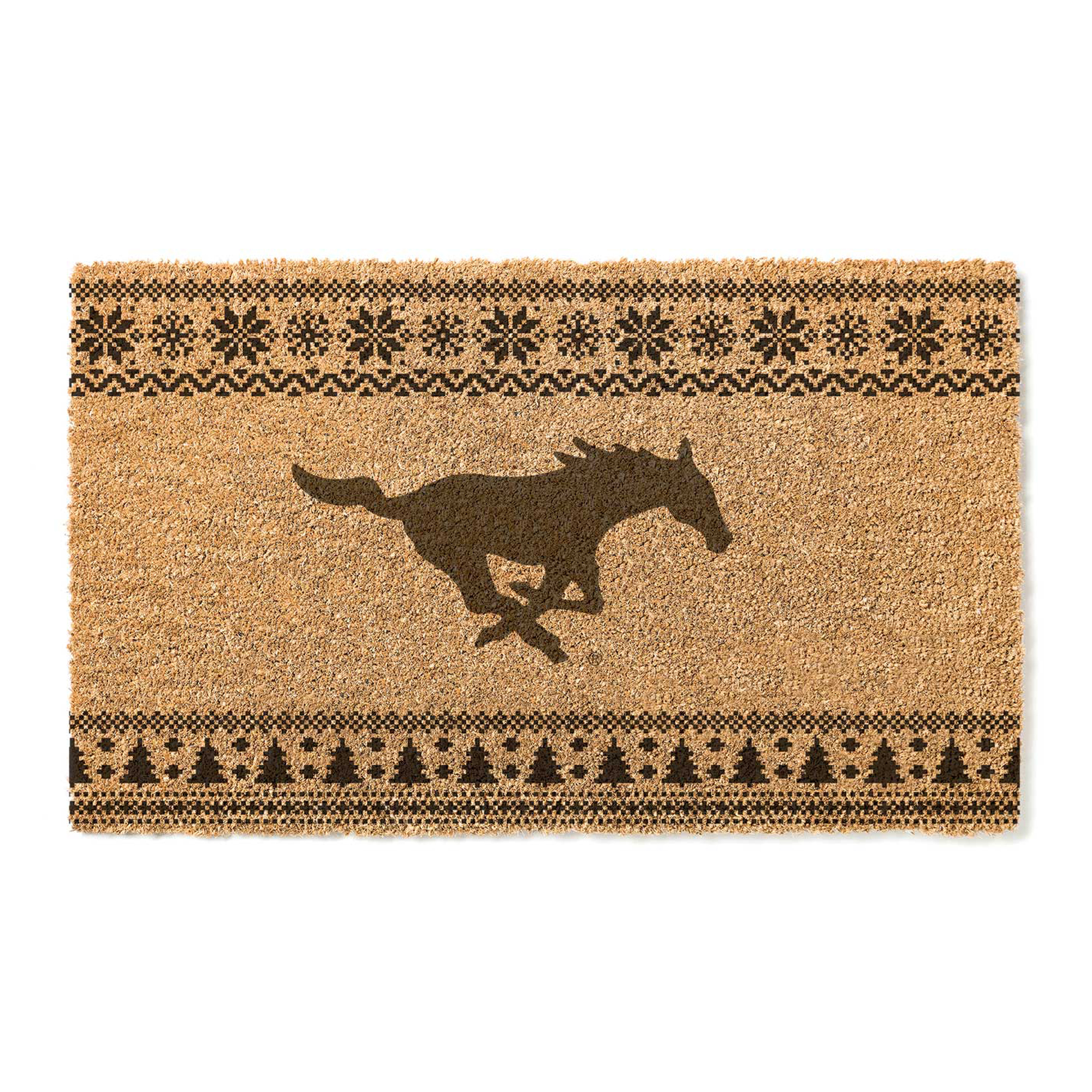 SMU Mustangs 18" x 30" Holiday Coir Doormat