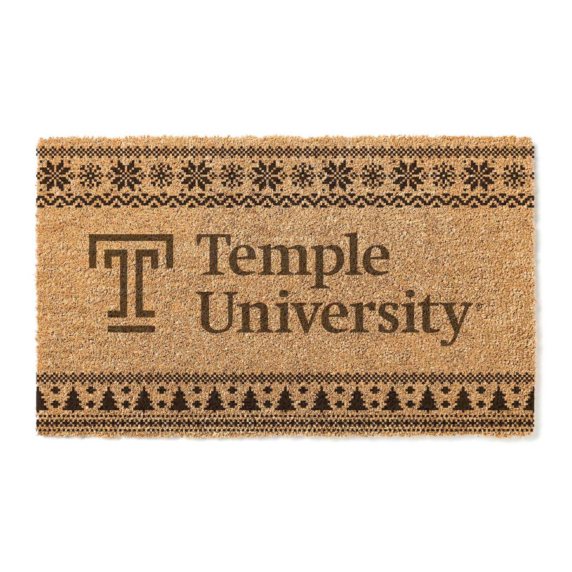 Temple Owls 18" x 30" Holiday Coir Doormat