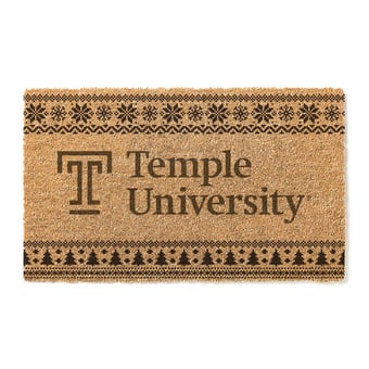 Temple Owls 18" x 30" Holiday Coir Doormat