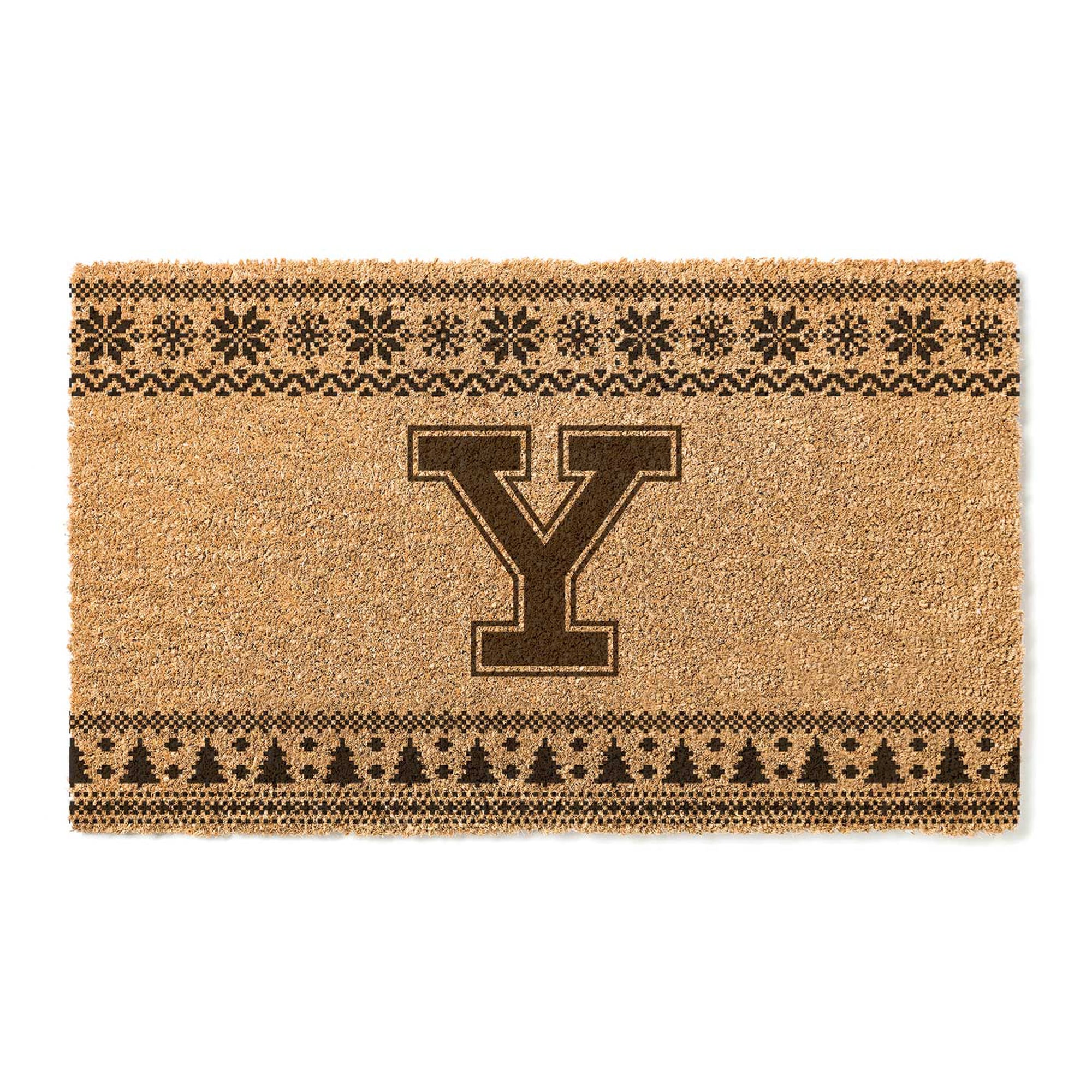 Yale Bulldogs 18" x 30" Holiday Coir Doormat
