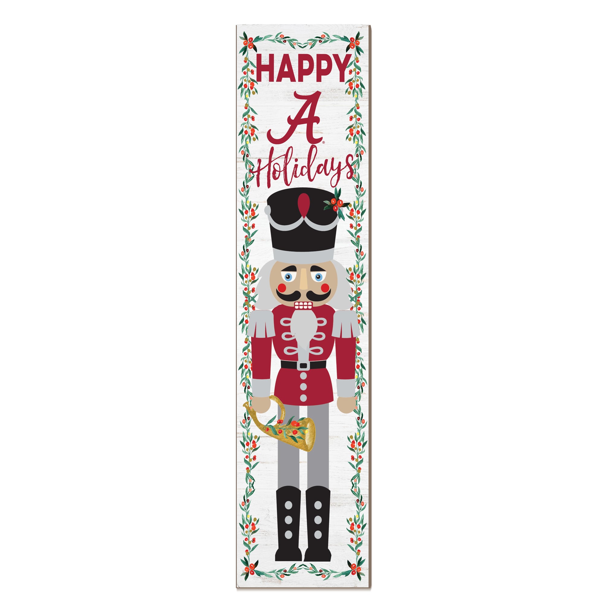 Alabama Crimson Tide 11" x 46" Nutcracker Holiday Leaner Sign