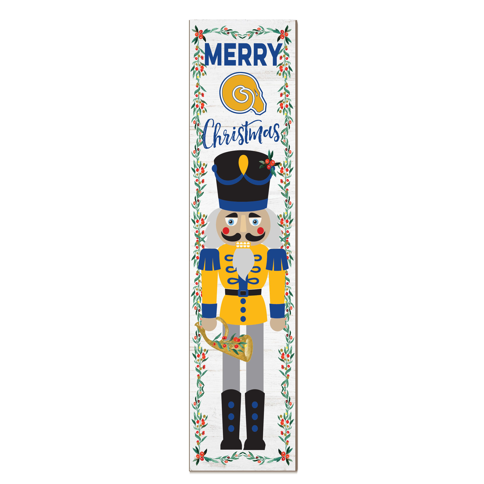 Albany State Golden Rams 11" x 46" Nutcracker Holiday Leaner Sign