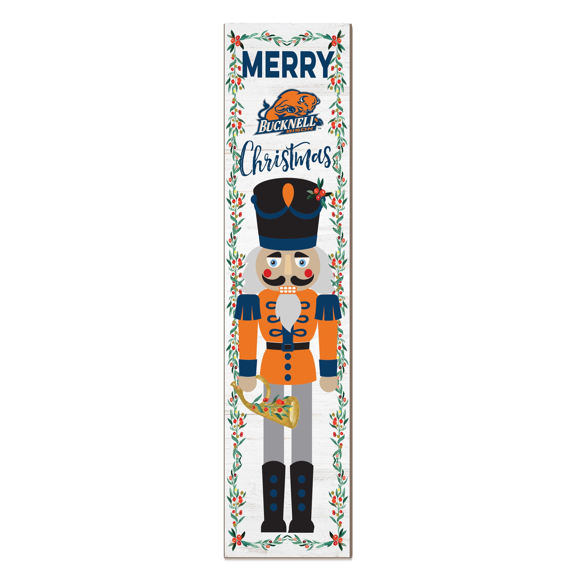 Bucknell Bison 11" x 46" Nutcracker Holiday Leaner Sign