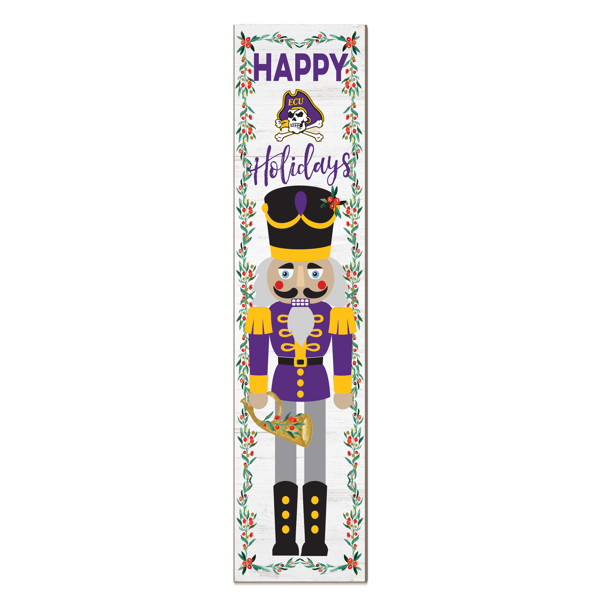 ECU Pirates 11" x 46" Nutcracker Holiday Leaner Sign
