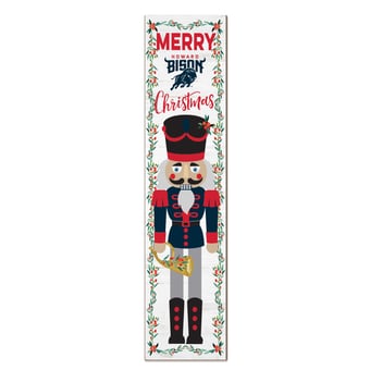 Howard Bison 11" x 46" Nutcracker Holiday Leaner Sign