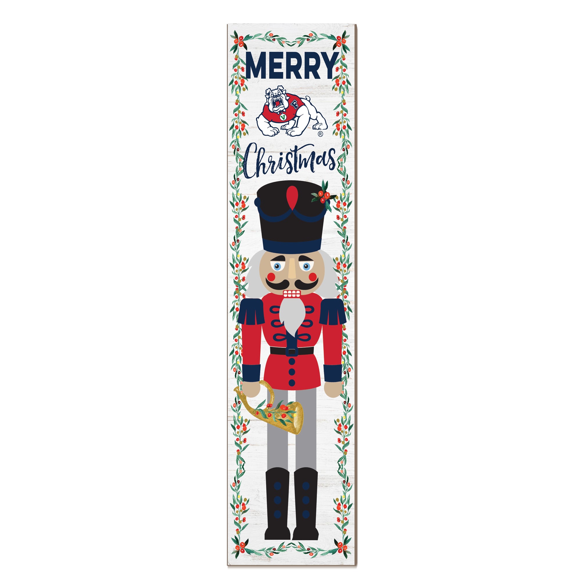 Fresno State Bulldogs 11" x 46" Nutcracker Holiday Leaner Sign