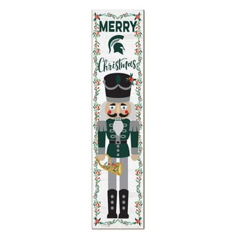 "Michigan State Spartans 11"" x 46"" Nutcracker Holiday Leaner Sign"
