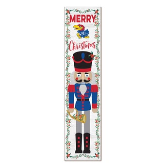 Kansas Jayhawks 11" x 46" Nutcracker Holiday Leaner Sign