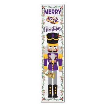 "LSU Tigers 11"" x 46"" Nutcracker Holiday Leaner Sign"