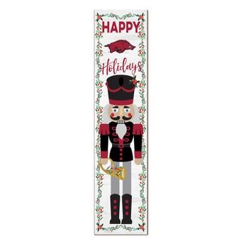 "Arkansas Razorbacks 11"" x 46"" Nutcracker Holiday Leaner Sign"