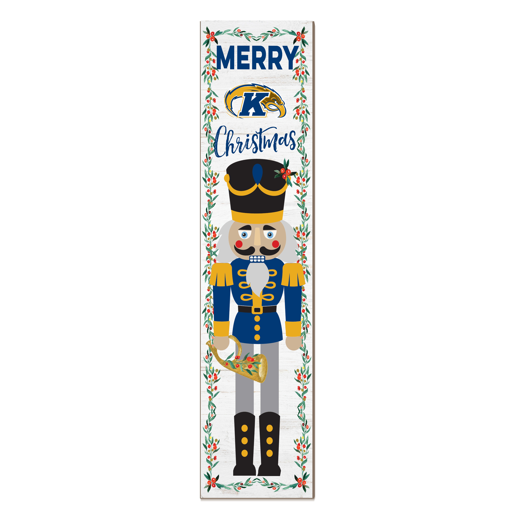 Kent State Golden Flashes 11" x 46" Nutcracker Holiday Leaner Sign