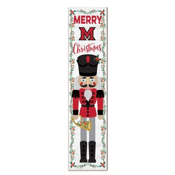 Miami University RedHawks 11" x 46" Nutcracker Holiday Leaner Sign
