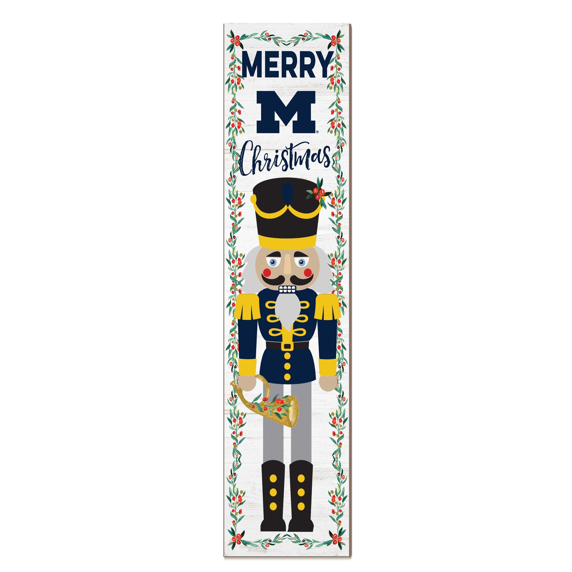 Michigan Wolverines 11" x 46" Nutcracker Holiday Leaner Sign