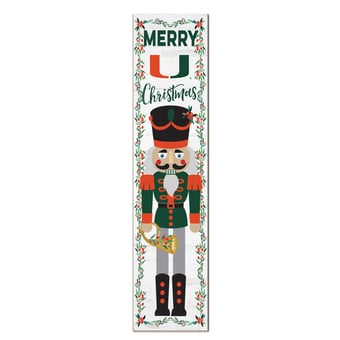 Miami Hurricanes 11" x 46" Nutcracker Holiday Leaner Sign