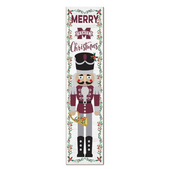 "Mississippi State Bulldogs 11"" x 46"" Nutcracker Holiday Leaner Sign"