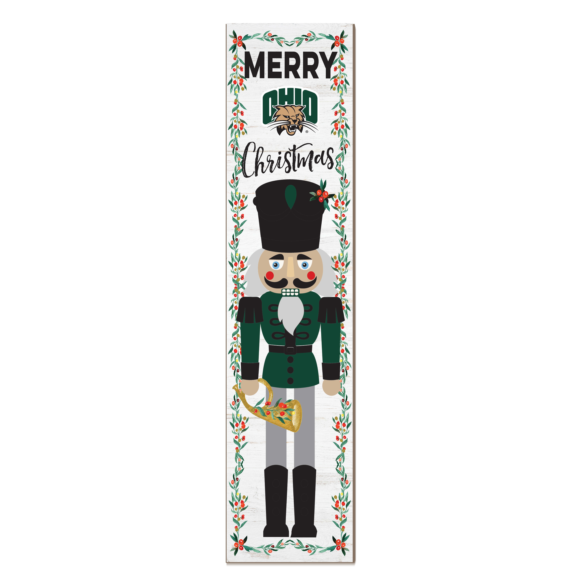 Ohio Bobcats 11" x 46" Nutcracker Holiday Leaner Sign