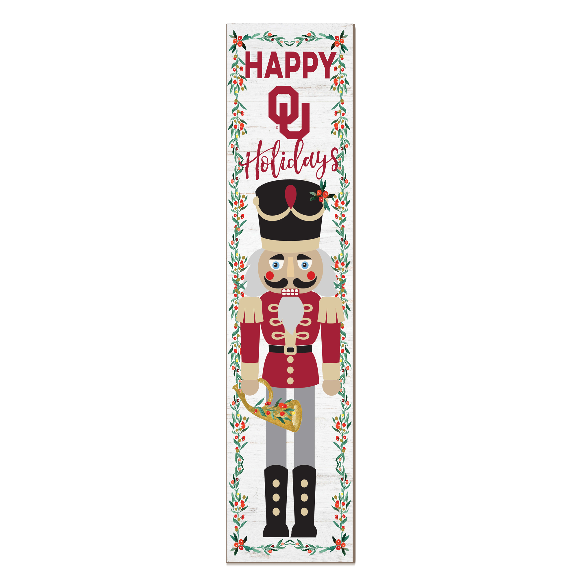 Oklahoma Sooners 11" x 46" Nutcracker Holiday Leaner Sign