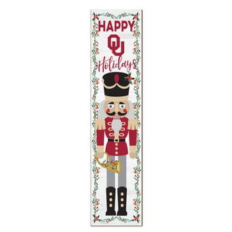 Oklahoma Sooners 11" x 46" Nutcracker Holiday Leaner Sign