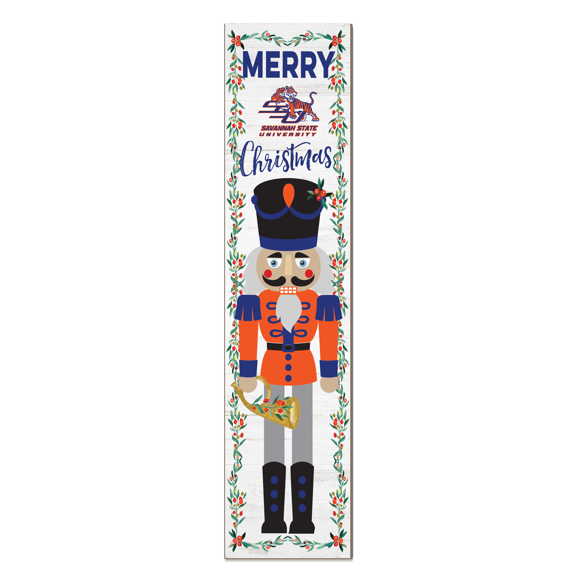 Savannah State Tigers 11" x 46" Nutcracker Holiday Leaner Sign