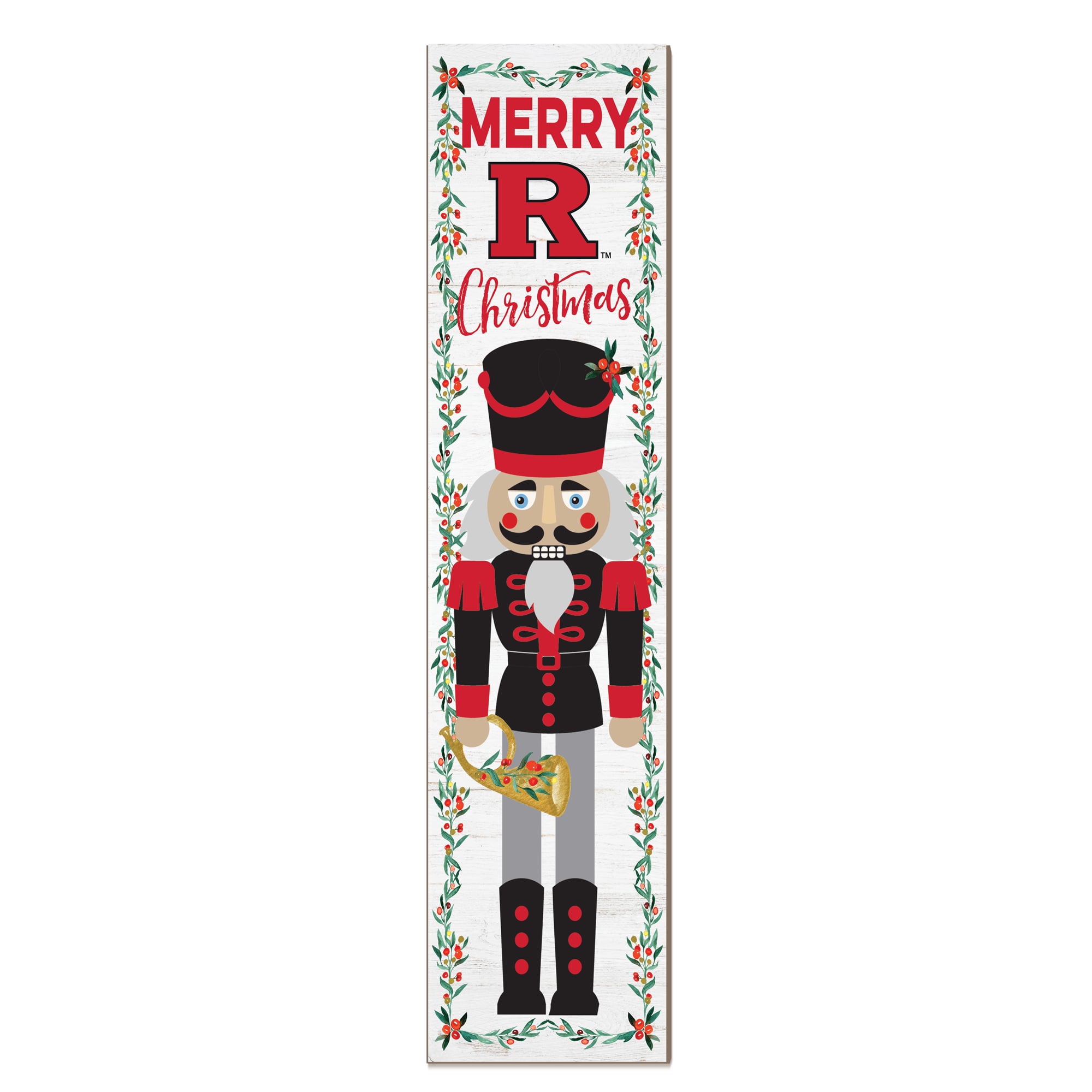 Rutgers Scarlet Knights 11" x 46" Nutcracker Holiday Leaner Sign