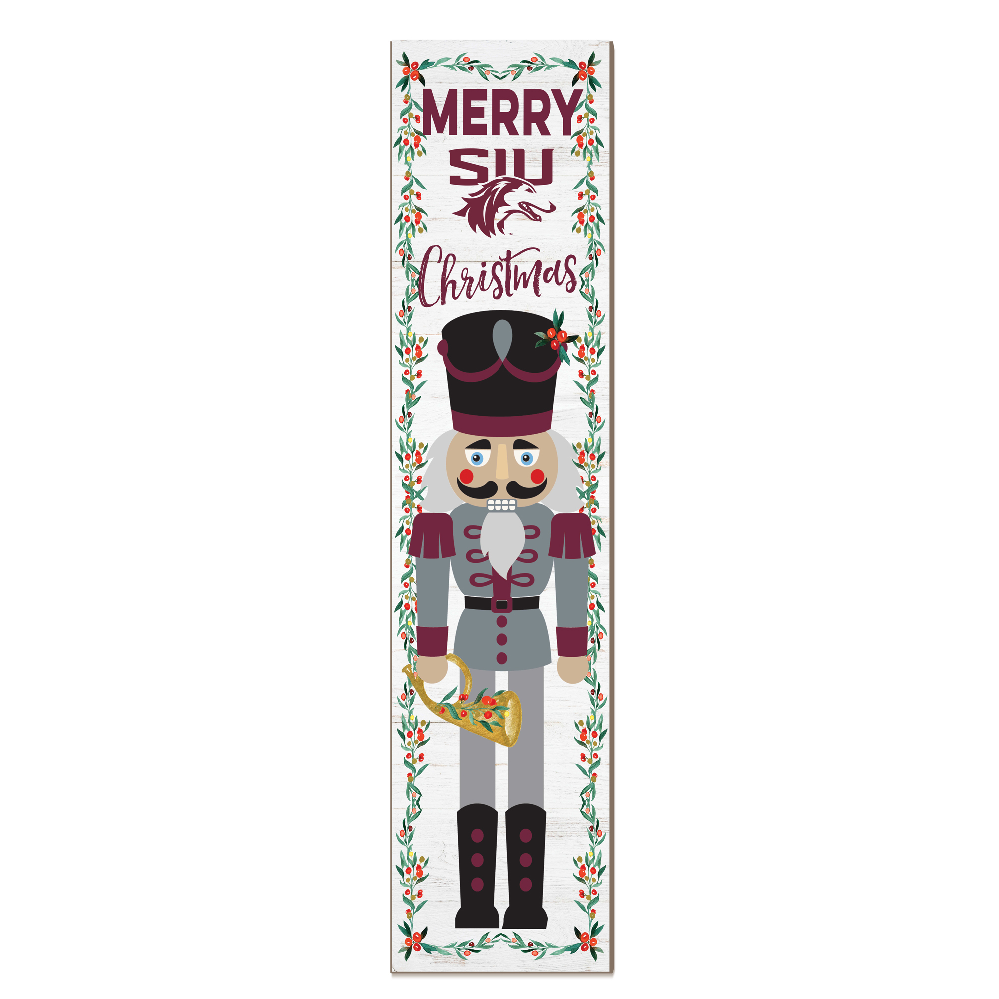 Southern Illinois Salukis 11" x 46" Nutcracker Holiday Leaner Sign