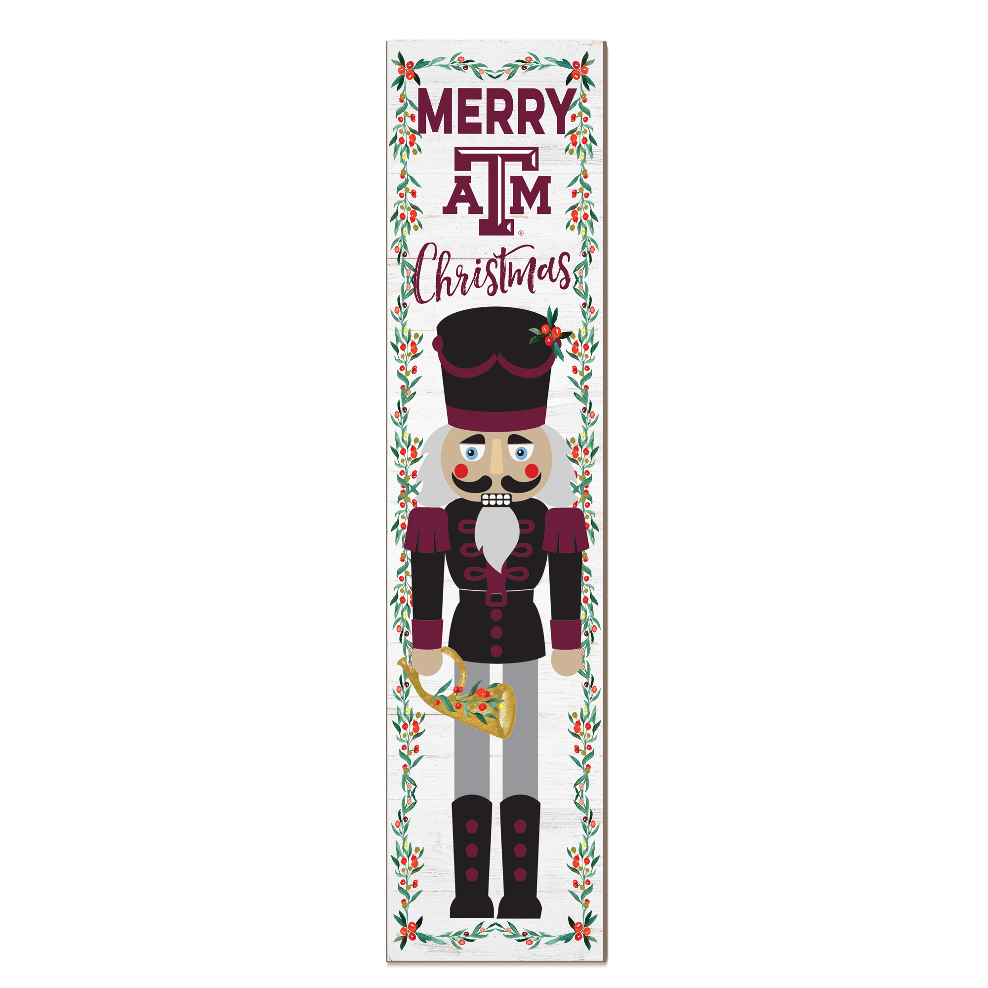 Texas A&M Aggies 11" x 46" Nutcracker Holiday Leaner Sign