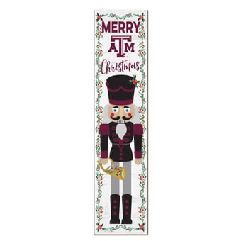 "Texas A&M Aggies 11"" x 46"" Nutcracker Holiday Leaner Sign"