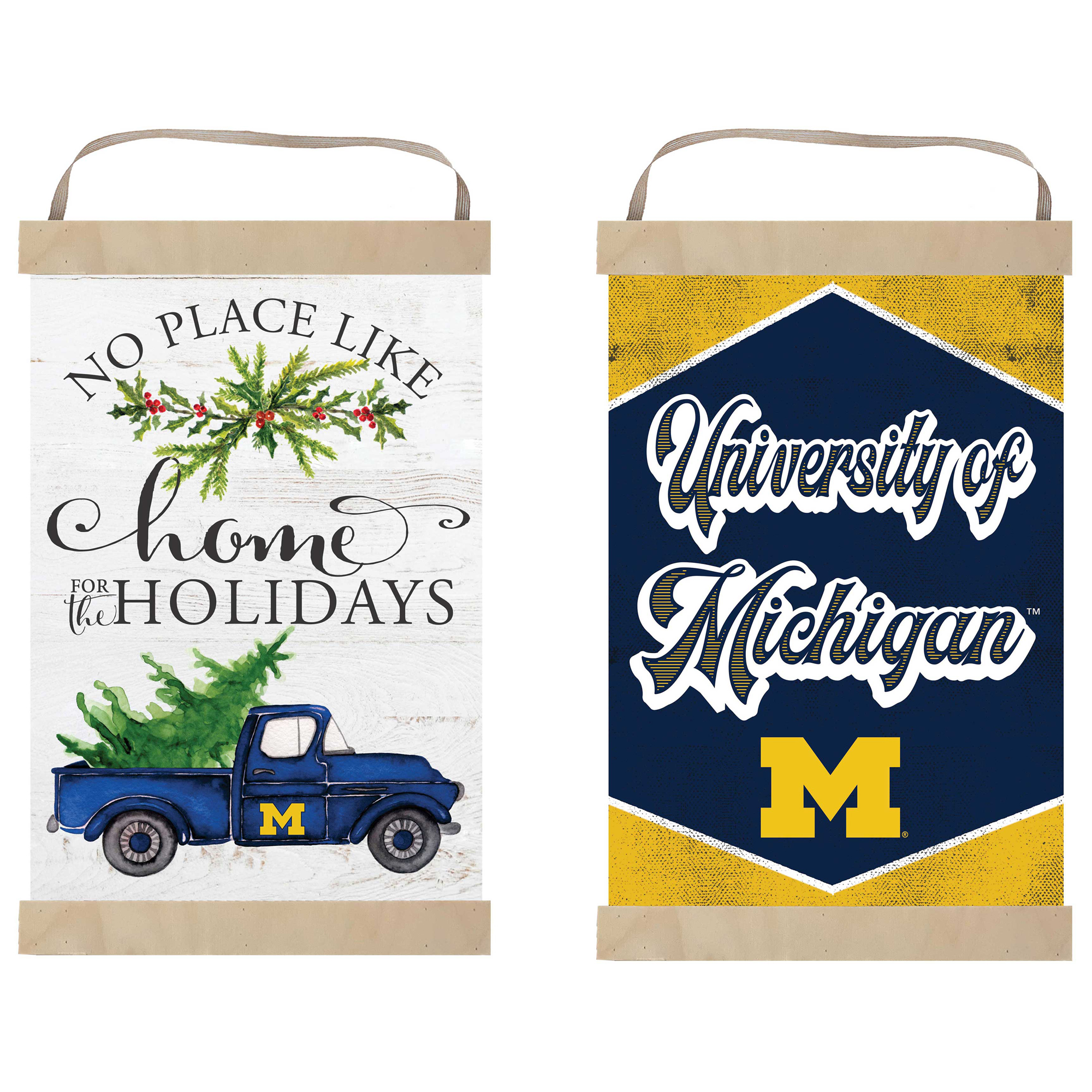 Michigan Wolverines 12" x 20" Reversible Banner Sign