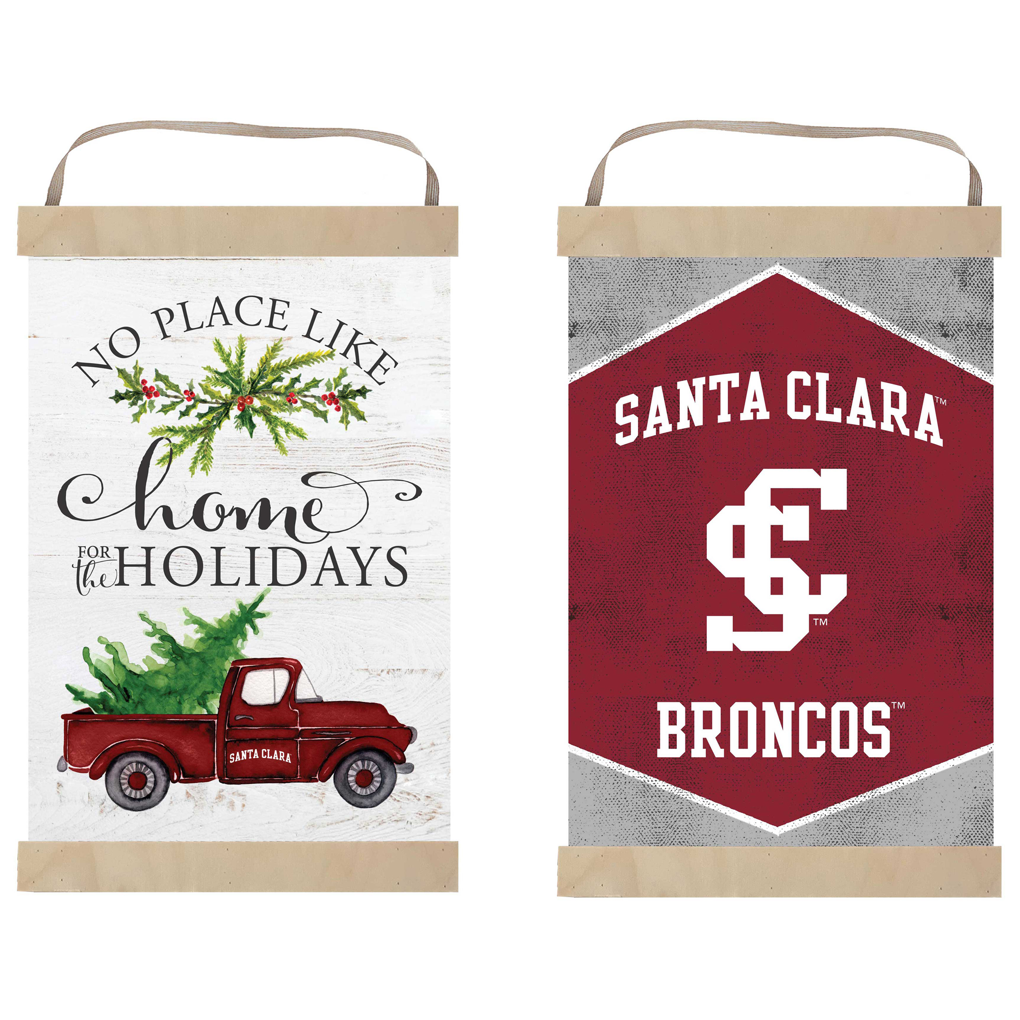 Santa Clara Broncos 12" x 20" Reversible Banner Sign
